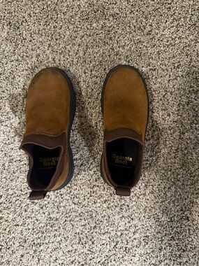 Georgia Boot Brown Kids 3” Romeo’s Slip-On Work Shoes size 12Y
